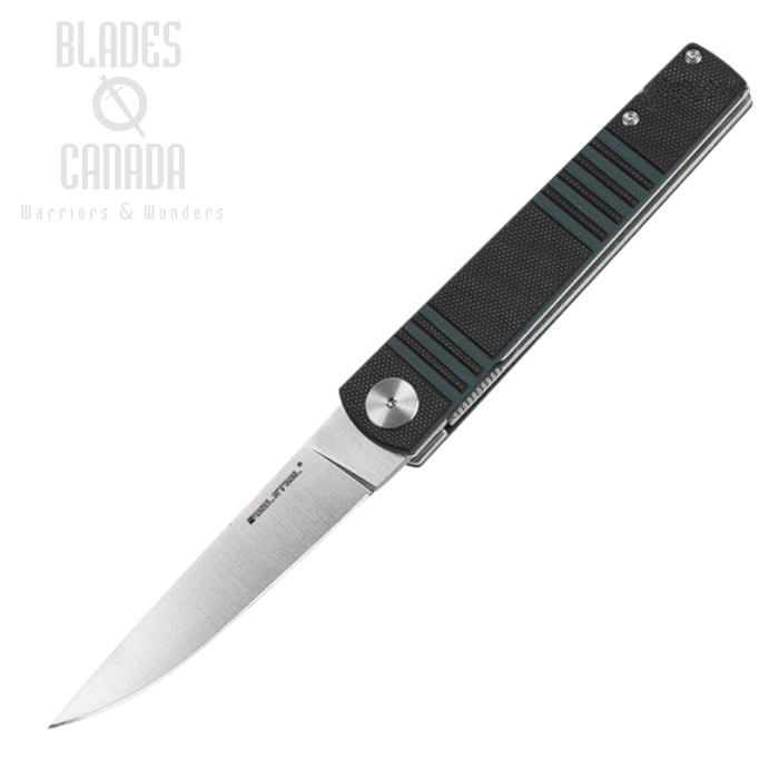 Real Steel Ippon Folding Knife, N690 Satin, G10 Black & Green/Carbon Fiber, RS7240